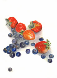 Red and Blue Berries, by Kelli Fifield