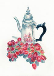 Pot With Grapes, by Kelli Fifield